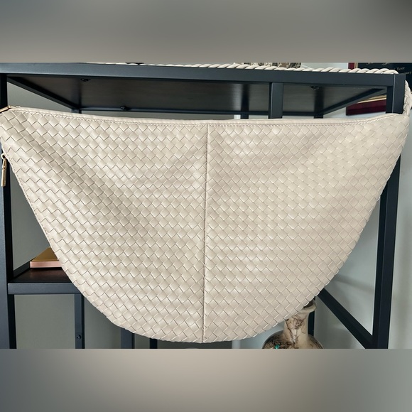 Anthropologie Melie Bianco Woven Crossbody Bag NWOT Beige Vegan Leather Woven - Picture 5 of 9